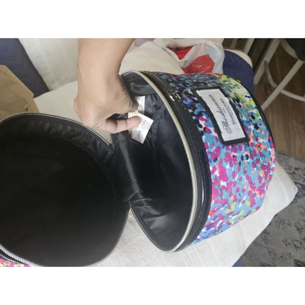 Elizabeth Arden Shoshanna Round Zip Fabric Makeup Bag w/ Handle Multicolor